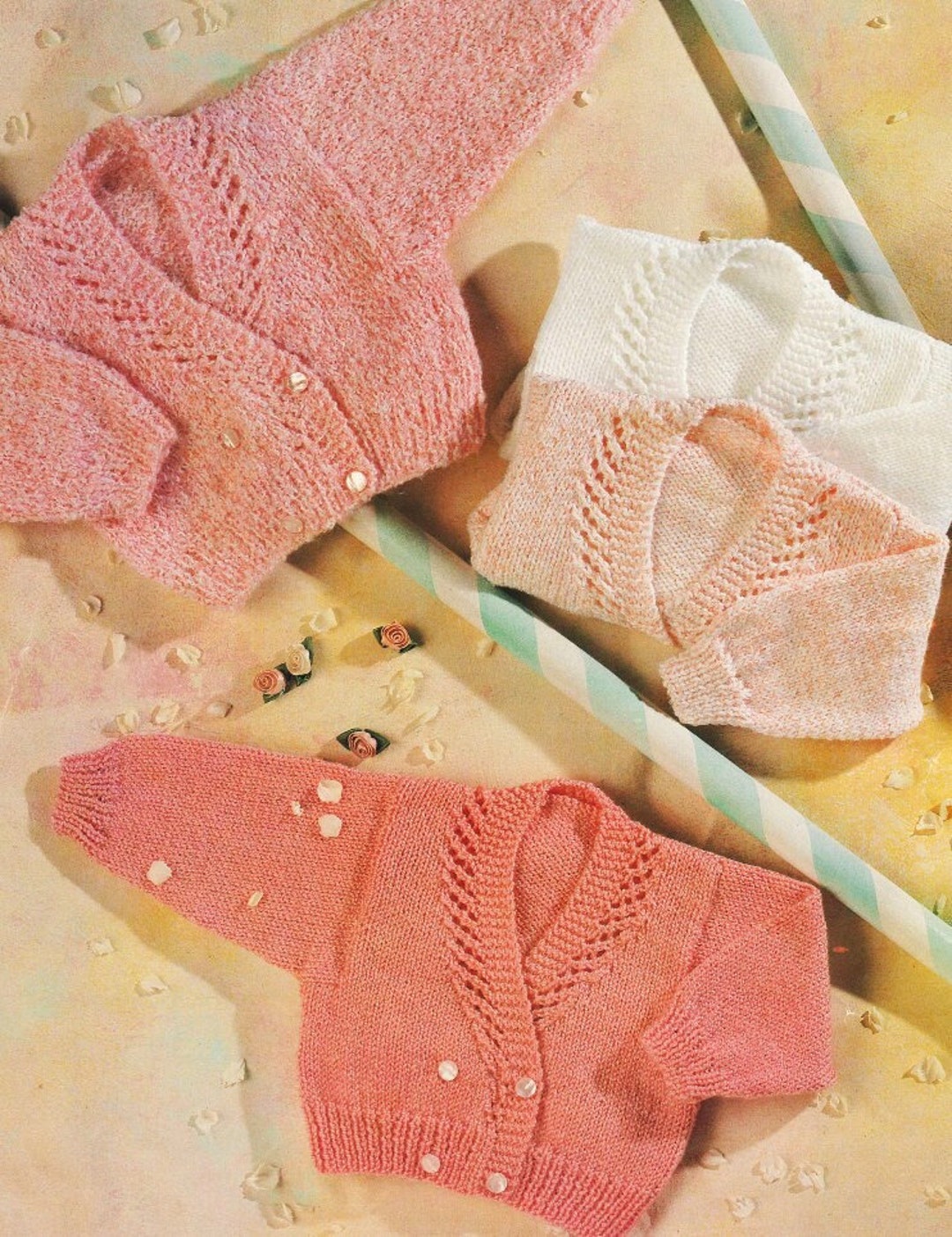 Knitting Pattern PDF for Baby Crossover Cardigan in Sizes 16 to 22 Inch