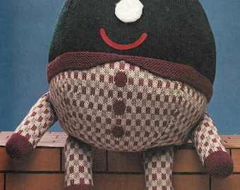 Humpty Dumpty Vintage Toy Knitting Pattern | 70s 80s Play School Inspired | PDF Download | DK Yarn | NOT a Finished Toy