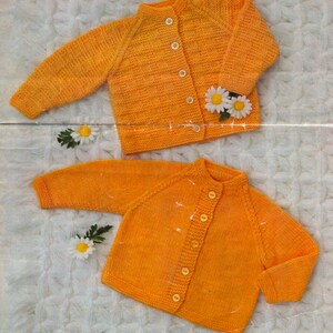 vintage baby cardigan knitting pattern in plain and textured