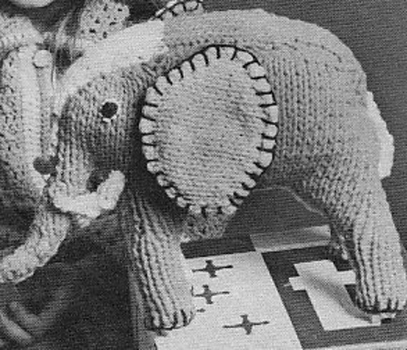 Vintage Elephant Toy Knitting Pattern, PDF Instant Download - Etsy