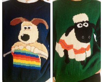 wallace and gromit and shaun the sheep knitting patterns sweaters jumpers for adults men and women knitting theme