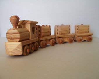 wooden train locomotive