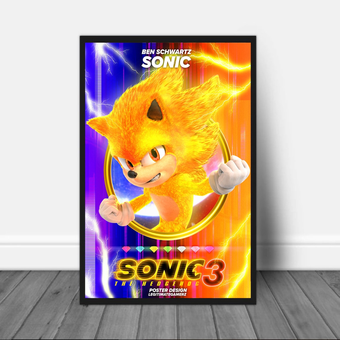 Sonic 3 Movie Poster Sonic the Hedgehog 3 Poster Sonic the Etsy