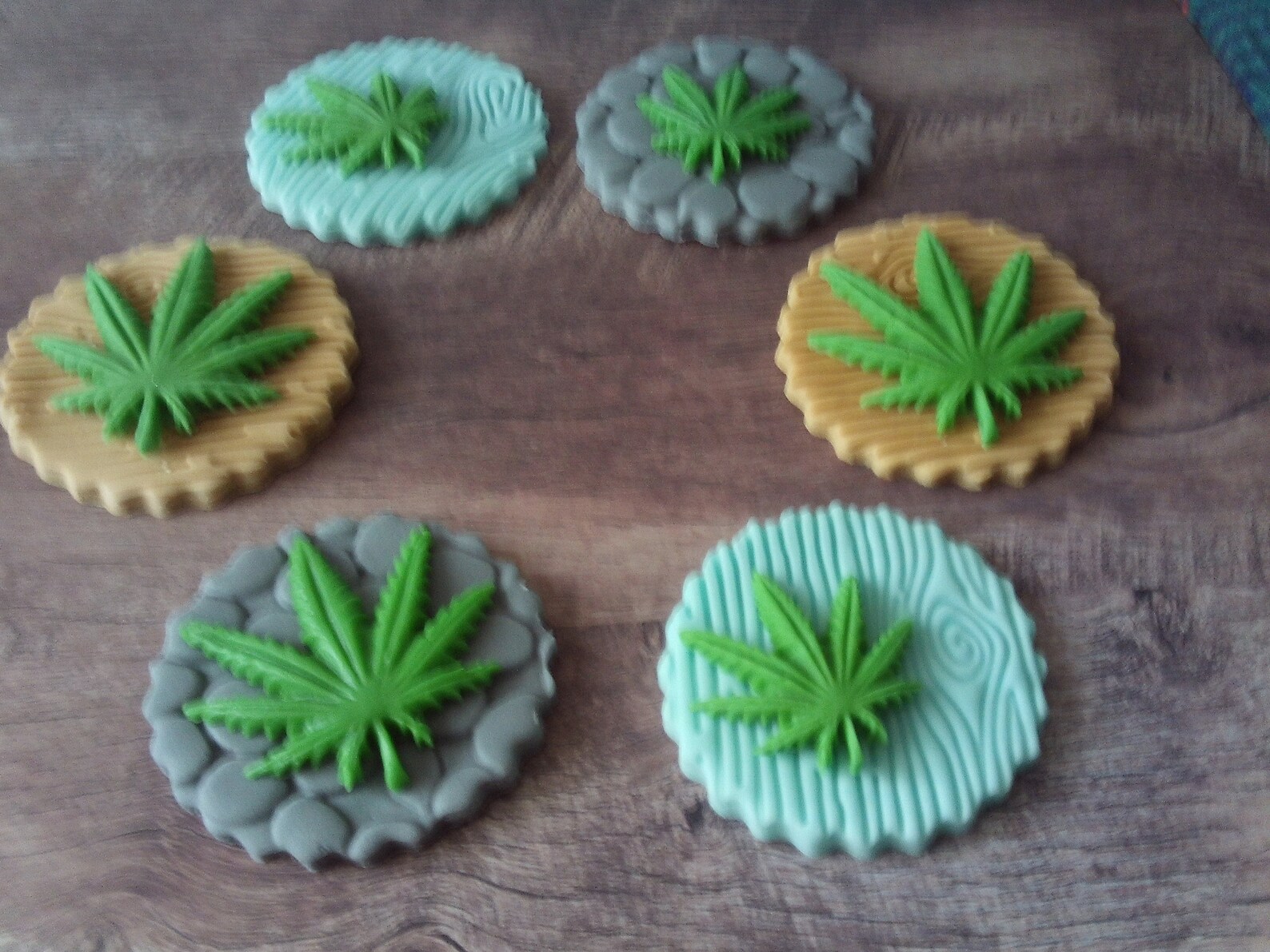 Edible Cannabis Weed Set of 6 Cupcake Toppers Birthday Party Etsy UK