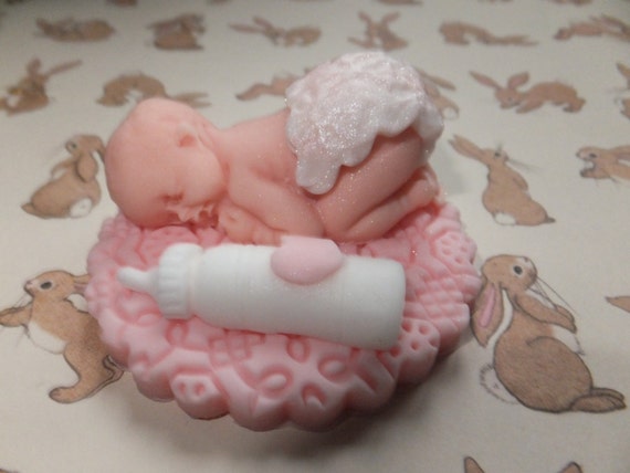 1 Edible Fondant Sleeping Baby Girl Cake Decoration Etsy