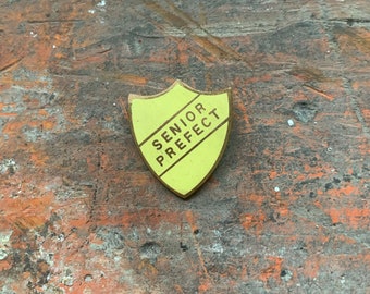 Senior Prefect Enamel Pin, Yellow Enamel Pin, Prefect Badge, Badge, Made in England, Gift