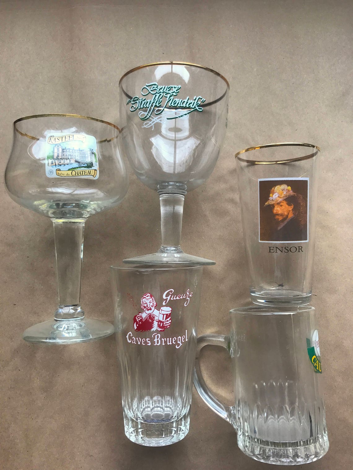 Vintage European Beer Glasses Choose One Gifts for Him, Father's Day