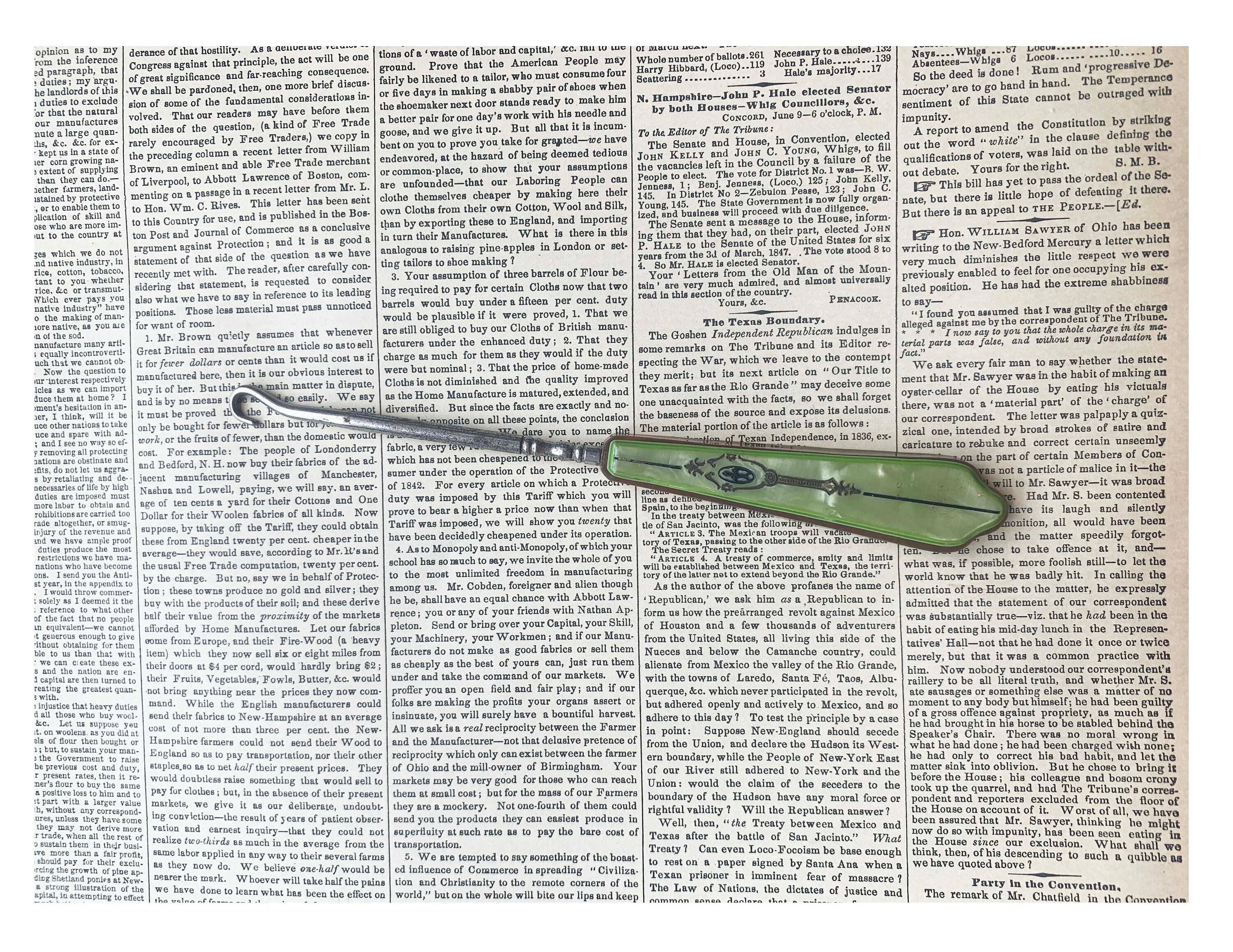 Collectibles Memorabilia Art & Collectibles Vintage Green Pearloid Button Hook Tool 1900s, Shoe
