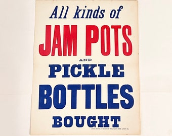 Vintage Advertisement, Vintage Poster, Jam Pots, Pickles, England, Samuel Reeves, Collectible Item