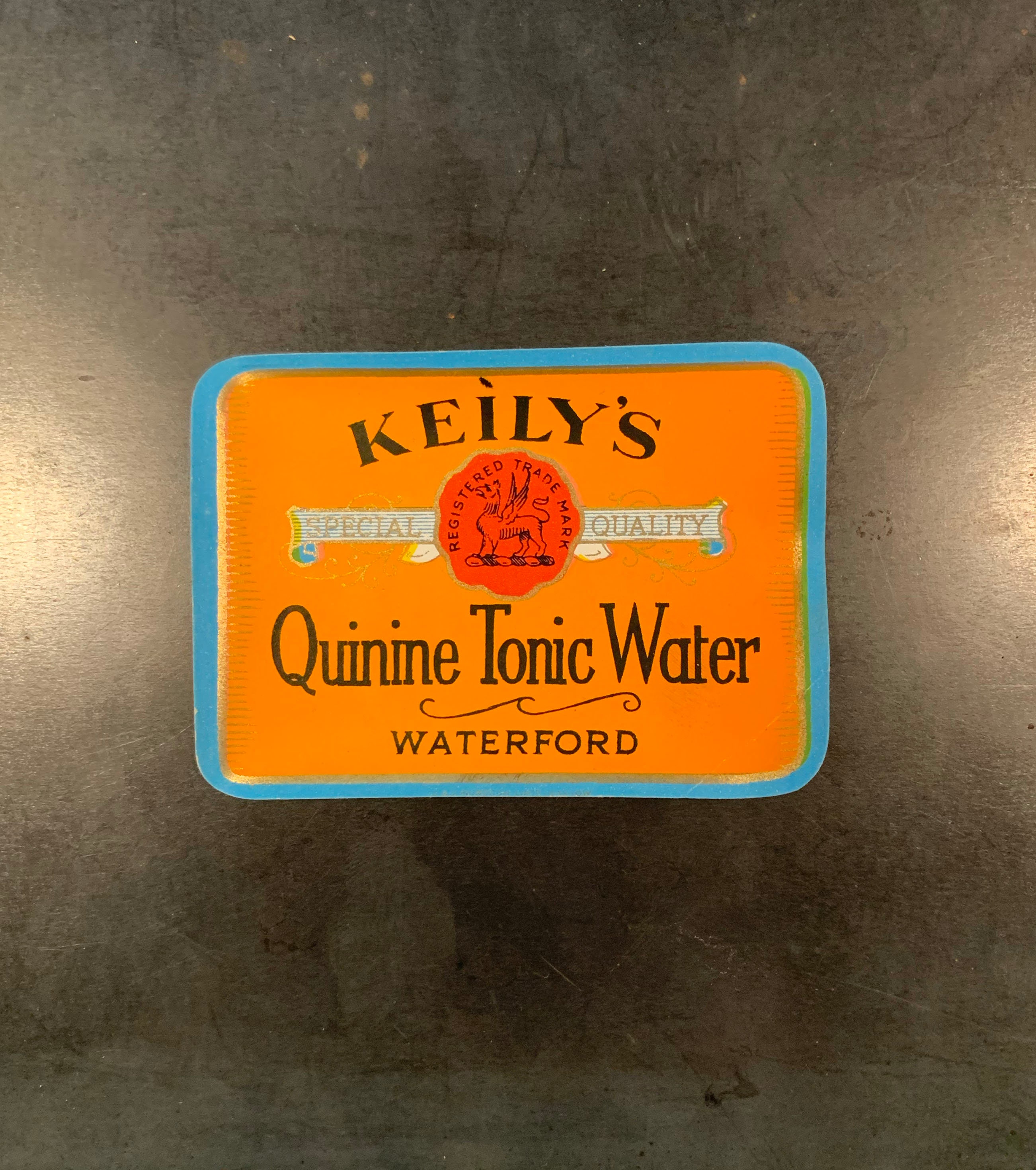 Keily's Quinine Tonic Water Label, Tonic Water, Vintage Label, Paper