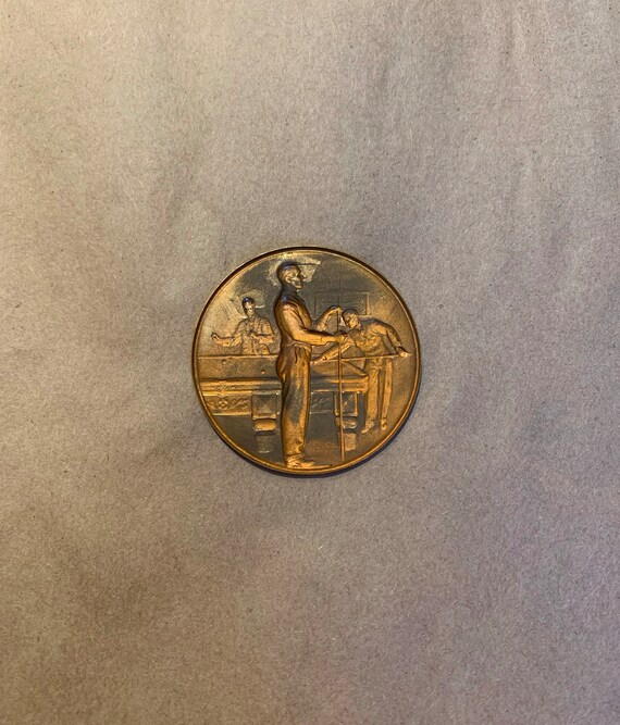 Billiards Sports Medal, Pool Sports Medal, Vintage Me… Gem
