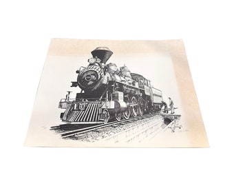 Floyd B Stubbs, Vintage Print, Texas State Railroad, Engine, Texas Print, 1979, Industrial Print, Gift Idea
