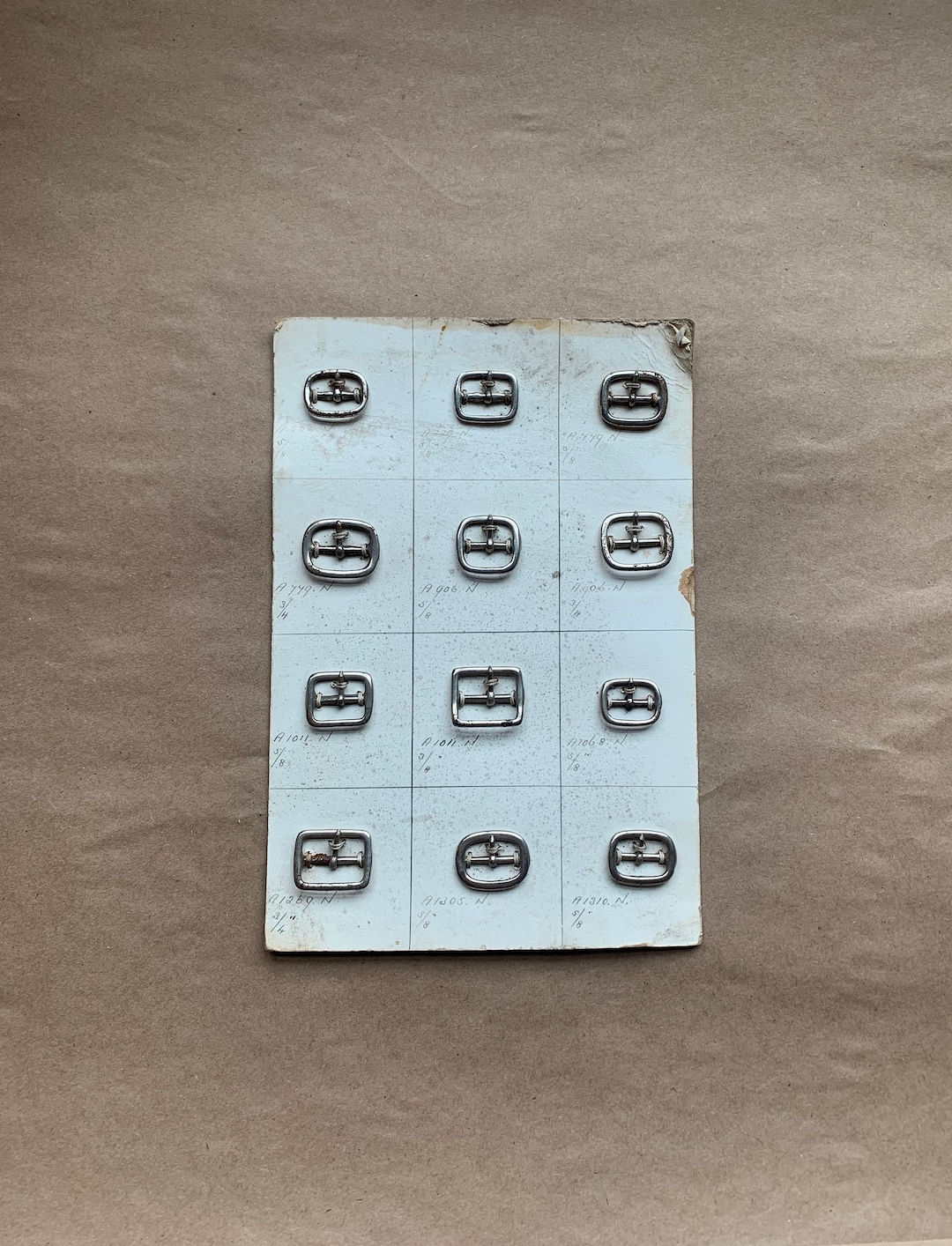 Small Belt Buckles, Tiny Buckles, Vintage Buckles, Salesman Card, DIY