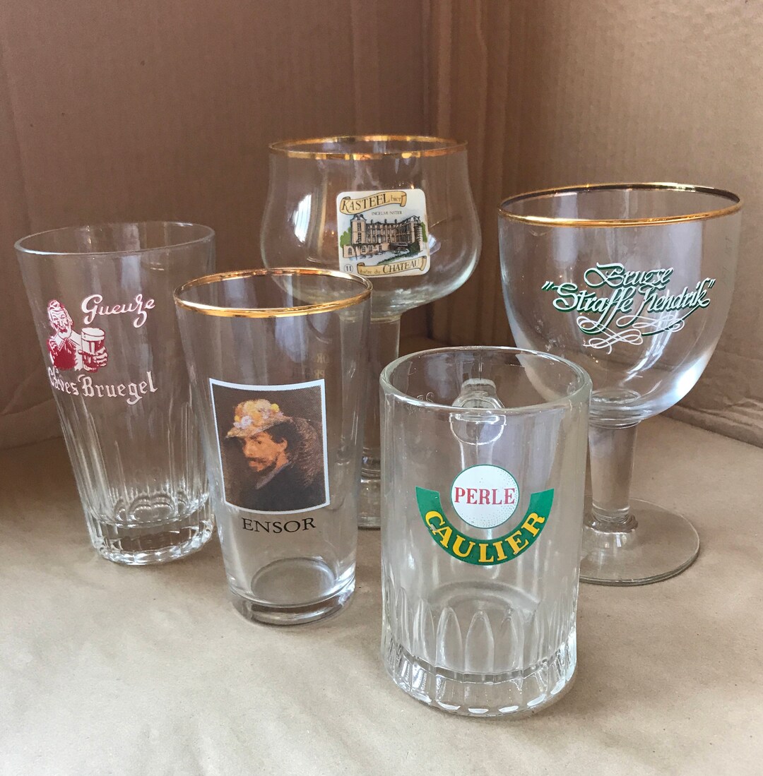 Vintage European Beer Glasses Choose One Gifts for Him, Father's Day