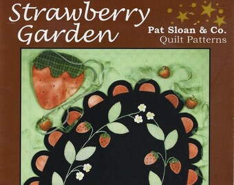 Strawberry Wool Applique Penny Rug Pattern (size 21"x30")