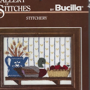 Country Collection crewel embroidery kit (size 7&quot;x5&quot;) DIY Autumn decor craft kit