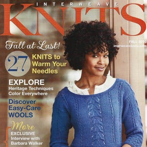 Interweave Knits Magazine (20 knitting patterns include sweaters, bags, cardigans, hats, socks) (Pages: 120) - Select Issues Available