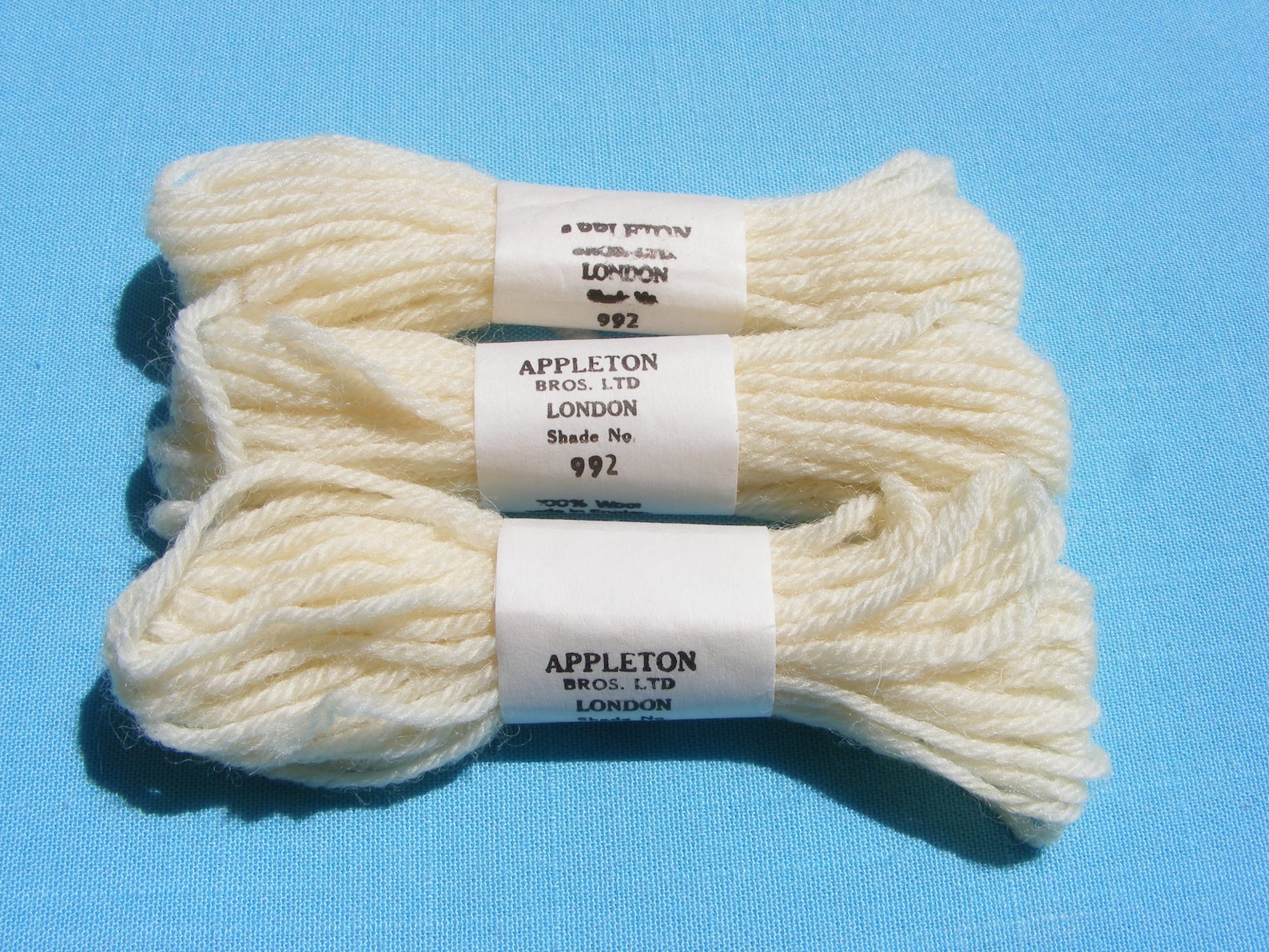 Appleton Tapestry Needlepoint Wool Yarn White 992 10 yards Etsy