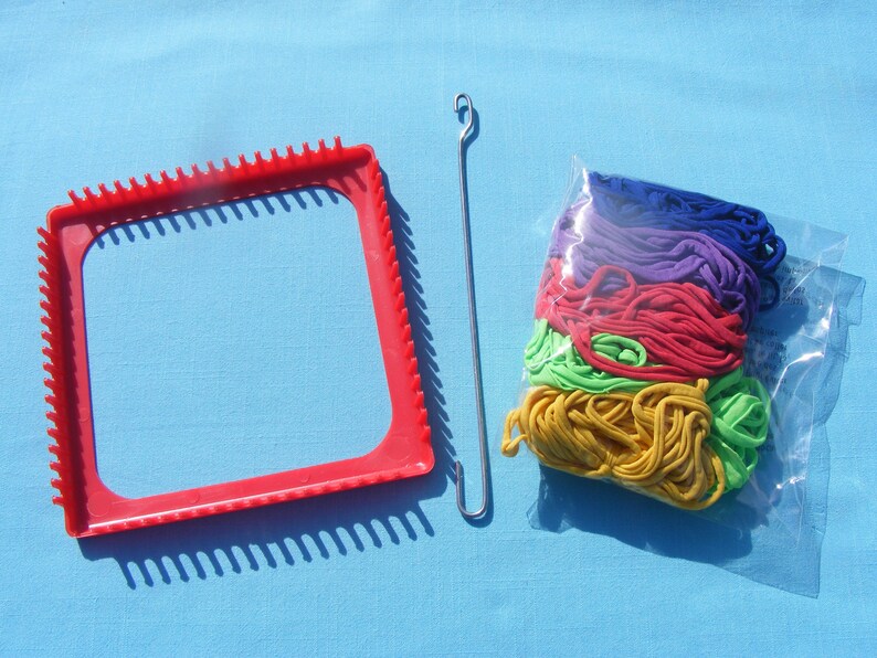 Potholder Weaving Loom And Hook with Nylon Weaving Loops Etsy