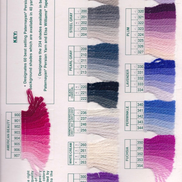 Paternayan Persian Wool Yarn skein(8yds each)-your choice of colors- 61 colors available