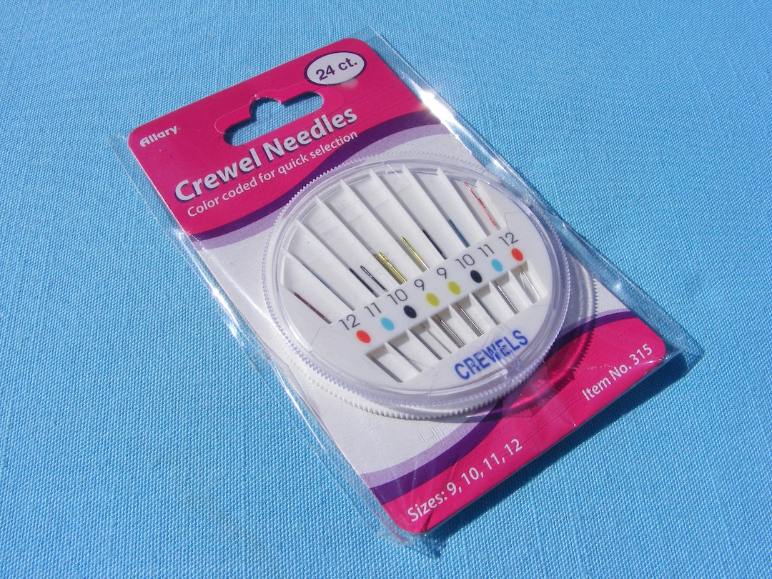 Crewel Embroidery Needles Color Coded in Needle Case size 9, 10, 11