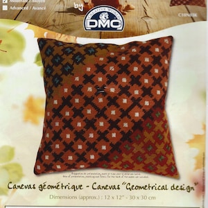 Autumn Colors needlepoint pillow kit (wool tapestry yarn)(charted design)(size 12&quot;x12&quot;)