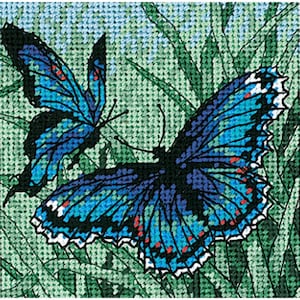 Butterfly Duo needlepoint kit (floss)(size 5&quot;x5&quot;)