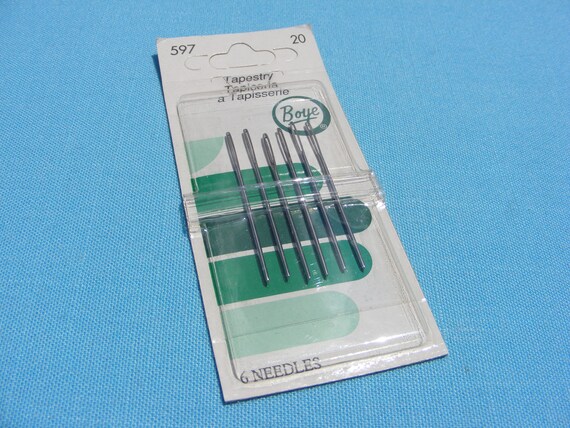 Boye Tapestry Needles -size 20 (set of 6 needles) for needlepoint, plastic  canvas