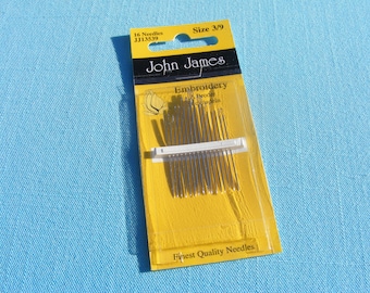 John James Embroidery Needles -size 3/9 (set of 16 needles)