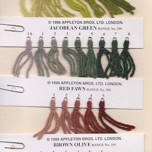 Appleton Shade Color Chart Appleton Crewel Wool Yarn Skein - (30 Yards) (select Colors Available ...