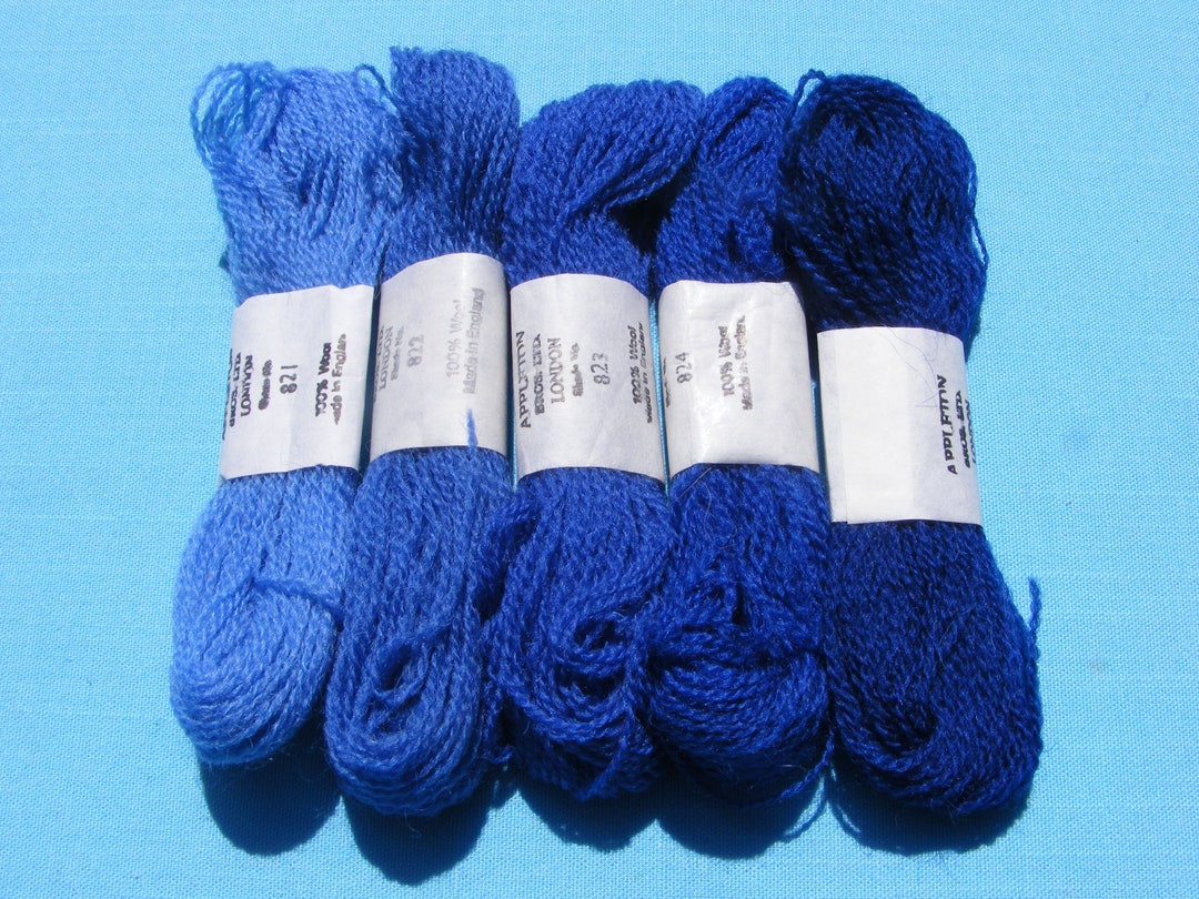 Appleton Crewel Embroidery Wool Yarn Skeins -royal Blue Shades Pack (30 ...