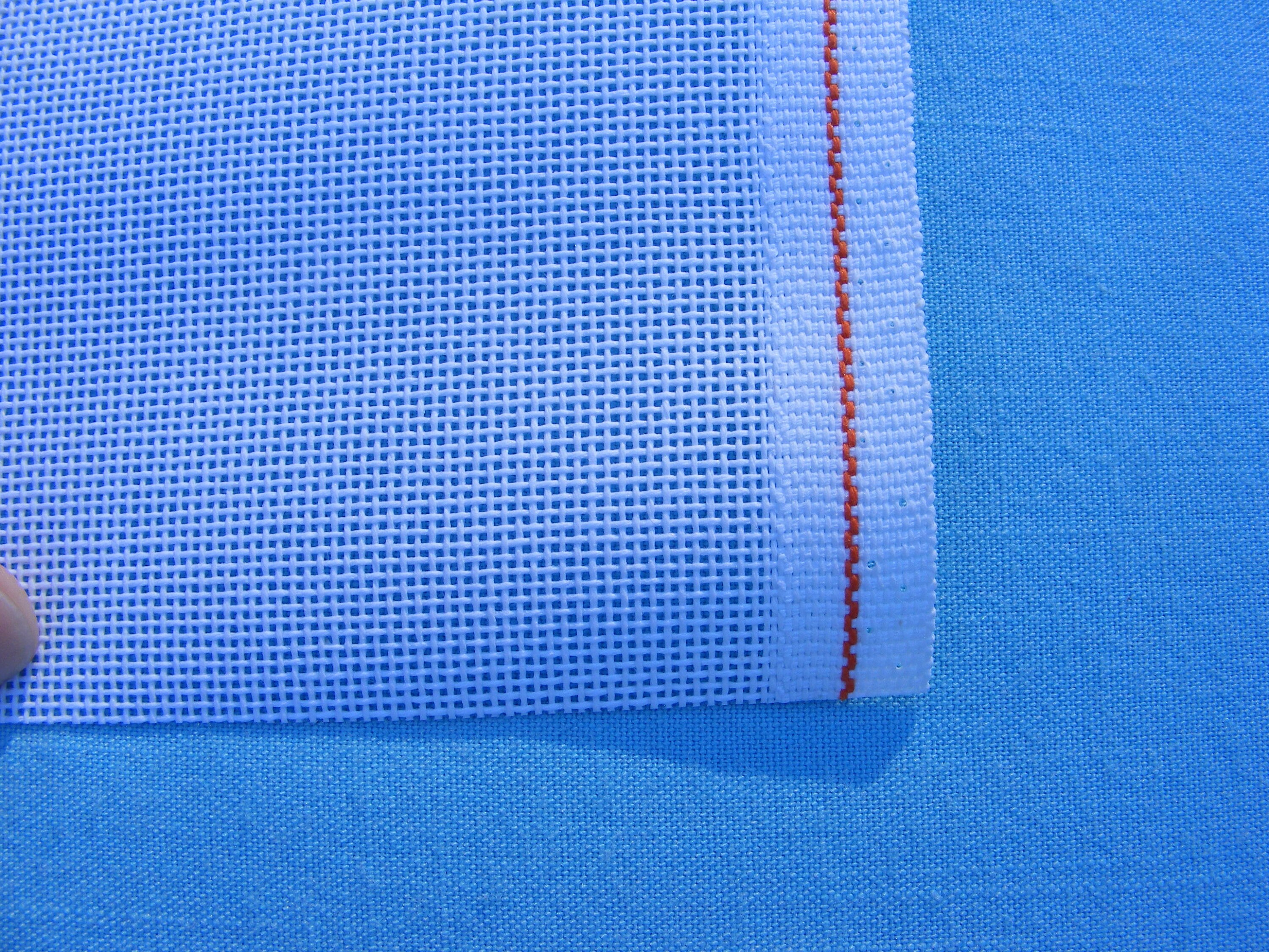 Mono Deluxe Needlepoint Canvas, SANTA FE SAGE, 18 mesh, 1 yard, Orange Line  by Zweigart