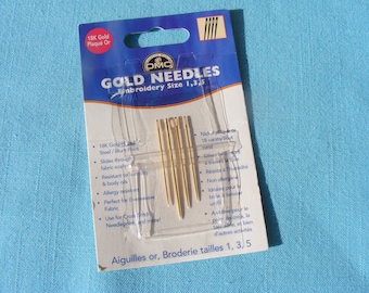 DMC Gold Embroidery Needles -size 1,3,5