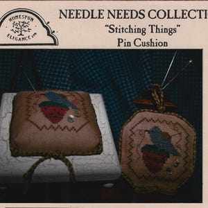 Bluebird counted cross stitch chart on Strawberry Pincushion pattern (by Homespun Elegance)