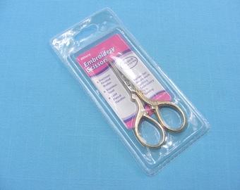 Victorian Embroidery Scissors (3.5" long) Gold Handle