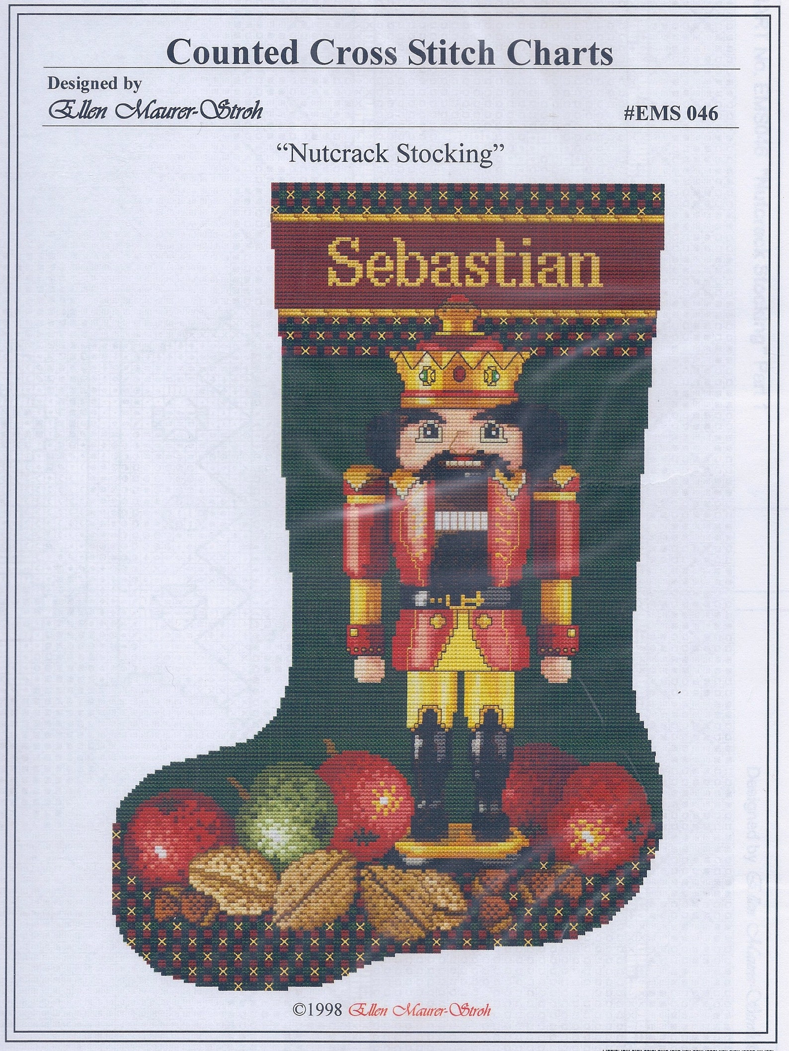 Nutcracker Christmas Stocking counted cross stitch chart Etsy