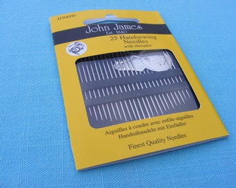 John James Hand Needle Collection (set of 25 needles) includes sharps, darners, embroidery, threader