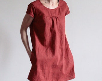 Linen Tunic, Short Linen Dress