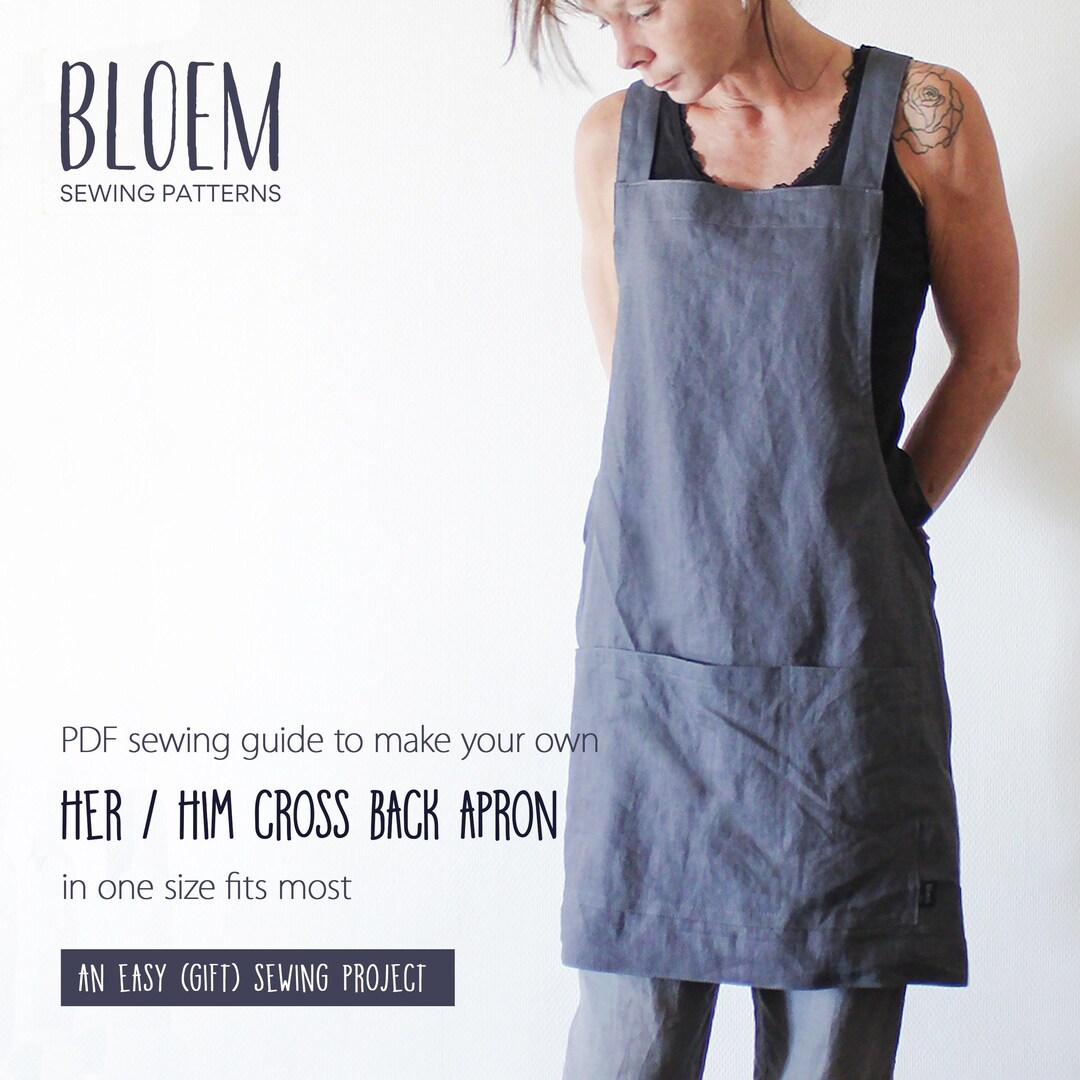 Unisex Cross Back Apron Sewing Pattern: No Tie Design (PDF Pattern) - Etsy