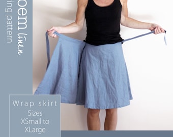 Digital Sewing Pattern Wrap Skirt, PDF Skirt Pattern, DIY Sewing Tutorial, Sewing Project for Women's Clothing