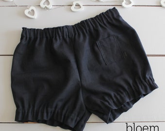 Black Linen Bloomers: Handmade Sleepwear, Size US 4 / Eur 34
