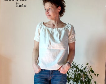 Linen Top Blouse Short or Long Sleeves, Lightweight Summer Shirt, Boho Blouse, Womens Linen Shirt, Eco-friendly Fashion