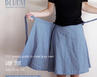 PDF Sewing Pattern Wrap Skirt: Instant downloadable Sewing Guide in A4/US Letter/A0