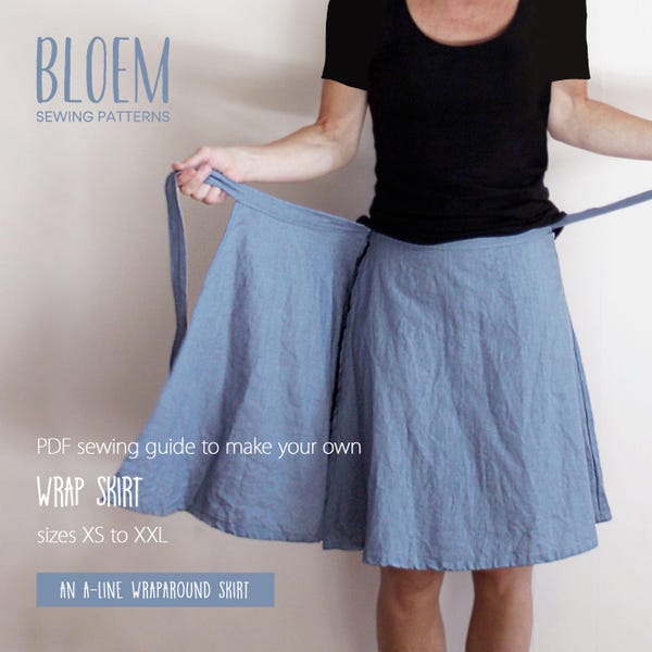 PDF Sewing Pattern Wrap Skirt: Instant downloadable Sewing Guide in A4/US Letter/A0