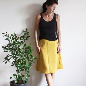 linen a line skirt