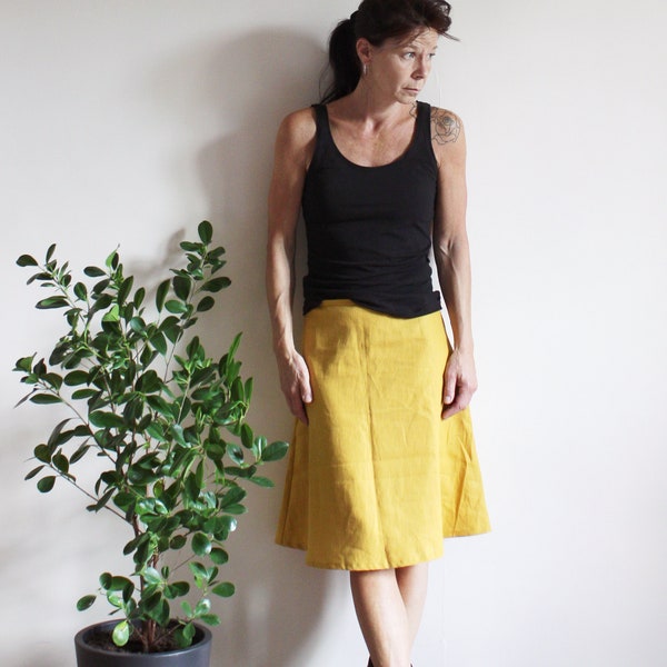 Natural Linen A-line Skirt, Summer Skirt, Knee or Below Knee, Eco-friendly Fashion, Casual Chic