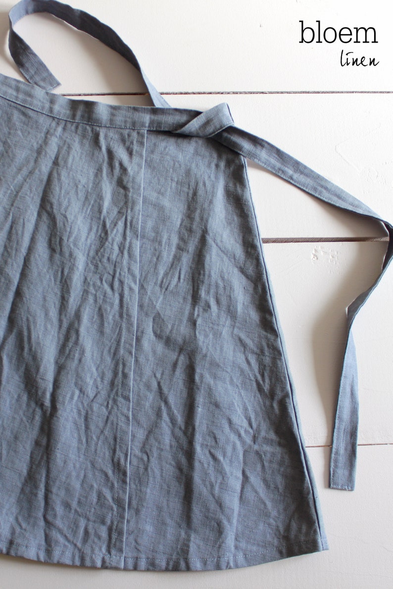 Linen Wrap Skirt Knee Length Circle Skirt