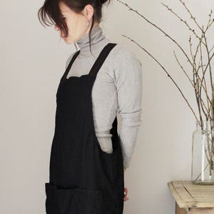 Women's dress in black linen