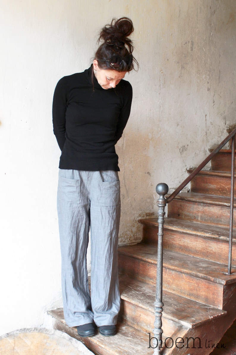 Patrón de costura para pantalones con cordón, PDF, proyecto de costura para pantalones holgados imagen 5