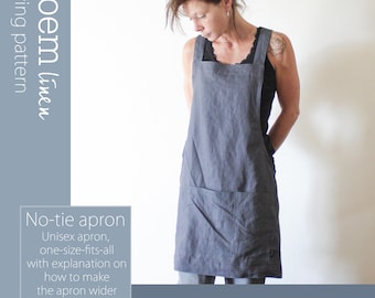 Sewing Pattern Unisex No Tie Apron, PDF Pattern, DIY Clothing Project, Instant Downloadable Tutorial, Sew a Gift for Him or Her